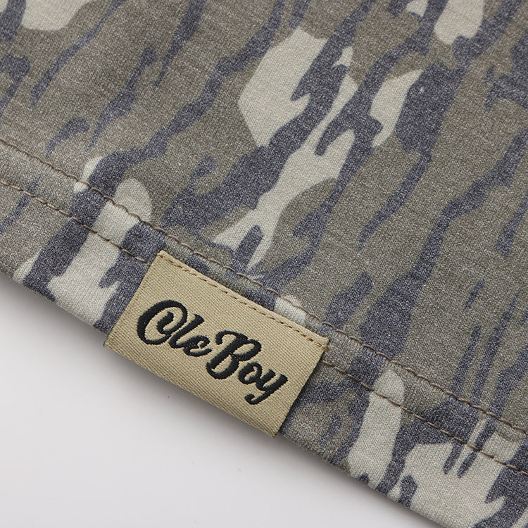 OLE BOY Bottomland Camo Performance Long Sleeve Logo Tee
