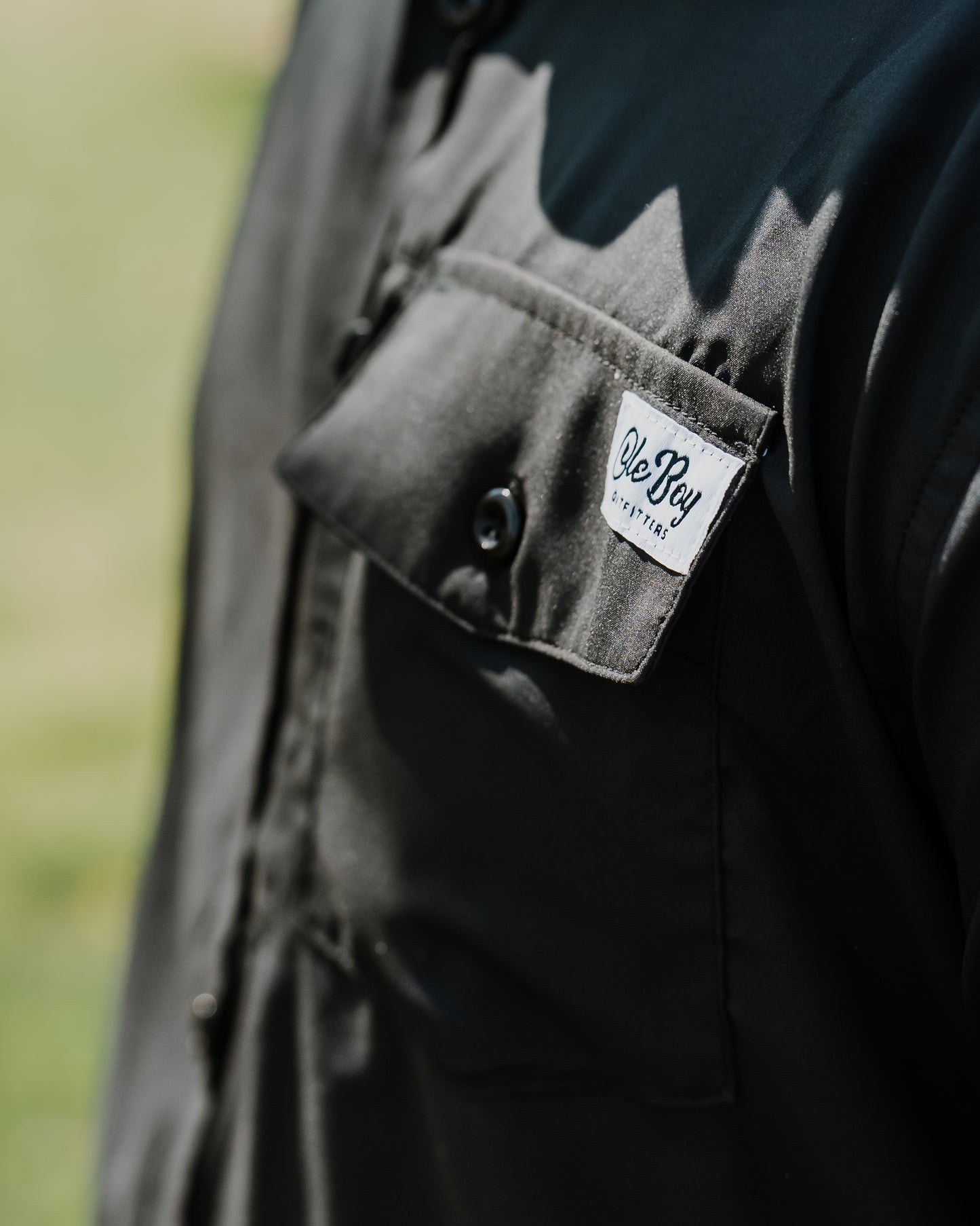 OLE BOY Performance Button Up Fishing Shirt - Black