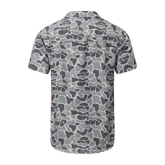 OLE BOY Performance Button Up Fishing Shirt - Grey Camo