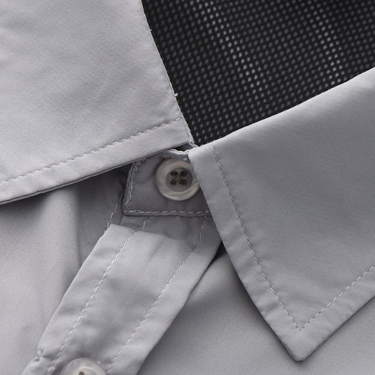 OLE BOY Performance Button Up Fishing Shirt - Grey