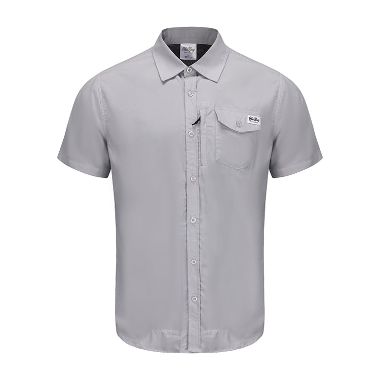 OLE BOY Performance Button Up Fishing Shirt - Grey