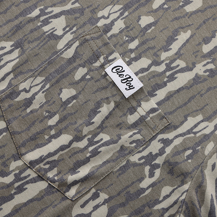 OLE BOY Performance Hooded Tee - Bottomland Camo