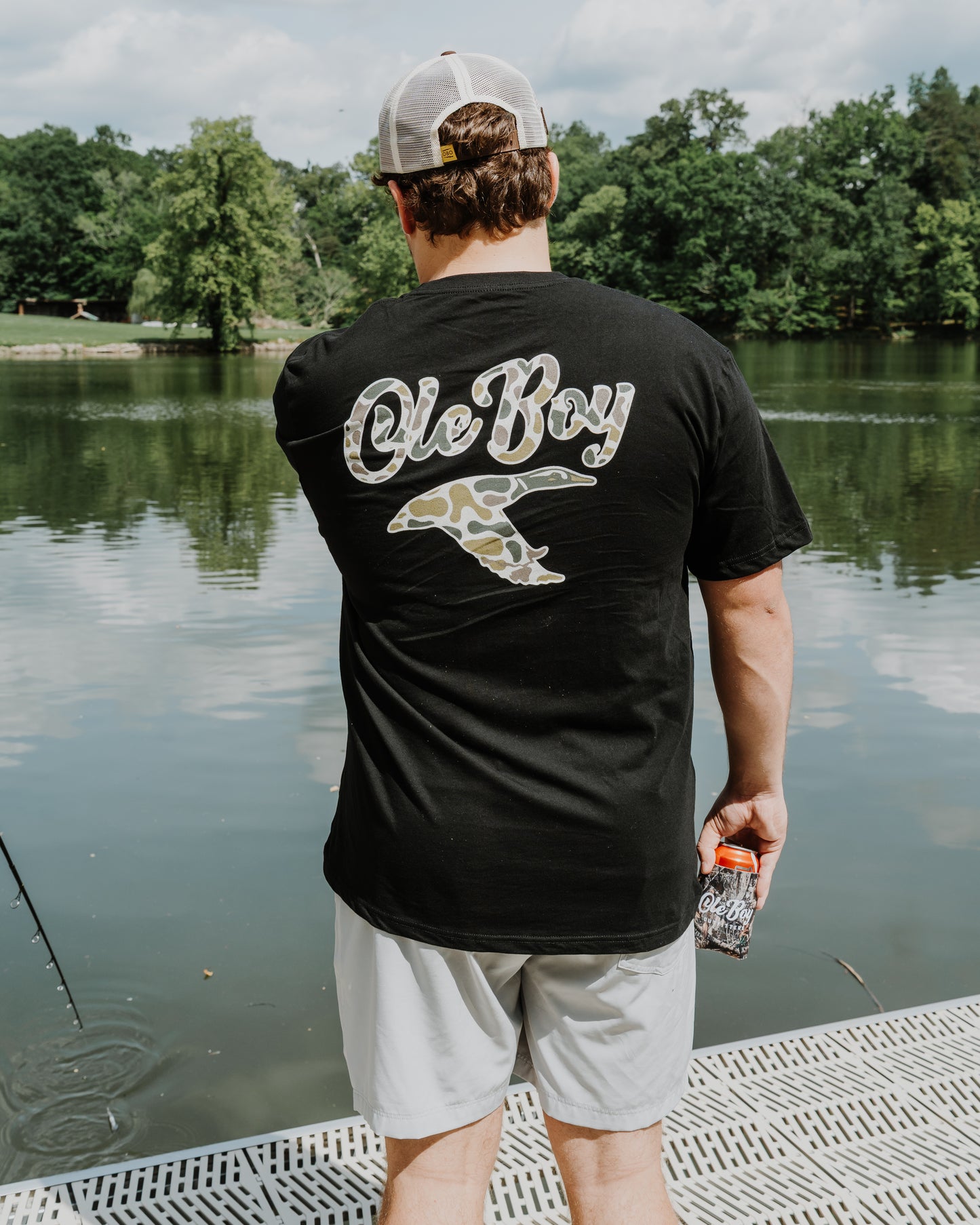OLE BOY Camo Game T-Shirt - Duck Lifestyle Outdoors Boat Dock