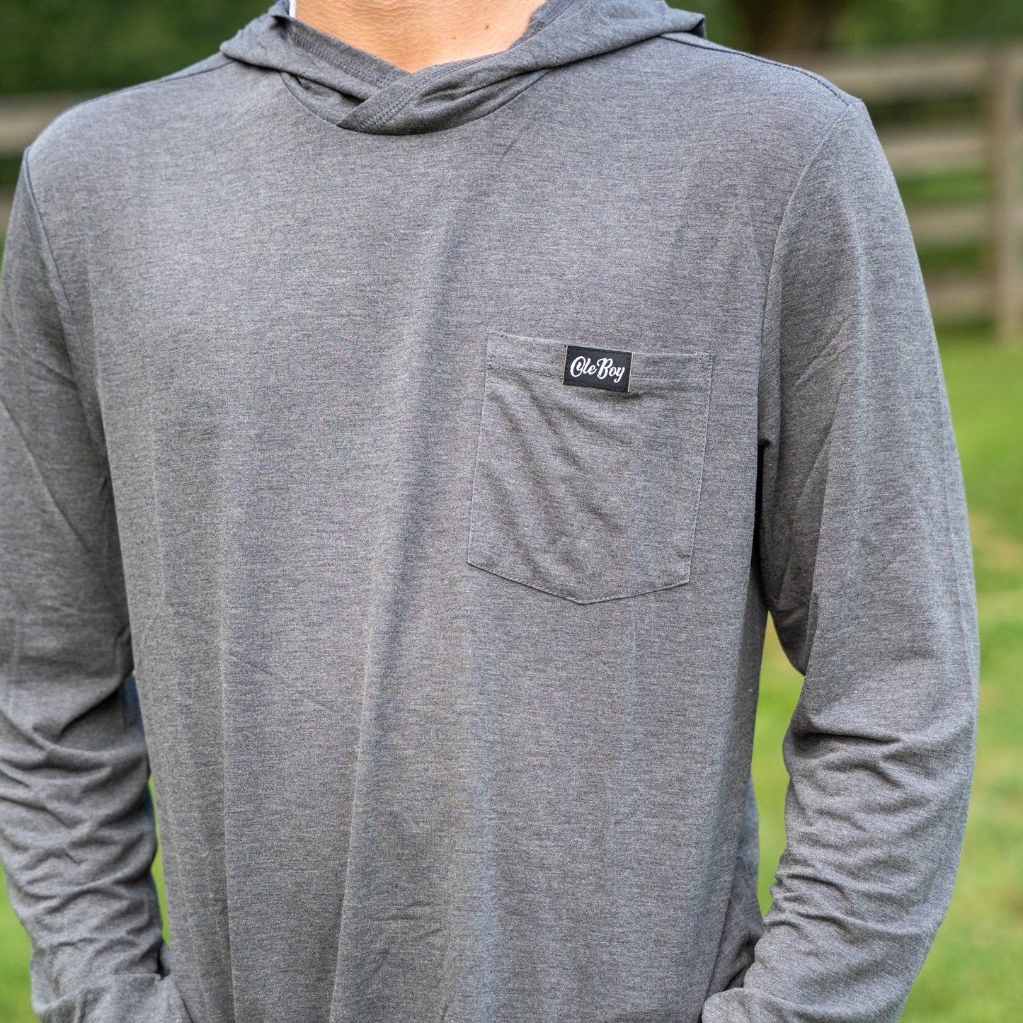 OLE BOY Performance Hooded Tee - Charcoal