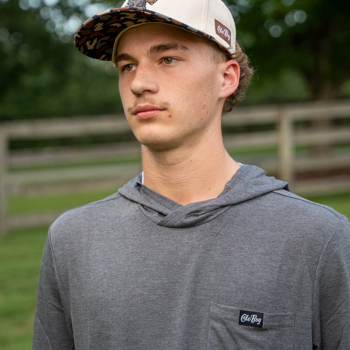 OLE BOY Performance Hooded Tee - Charcoal