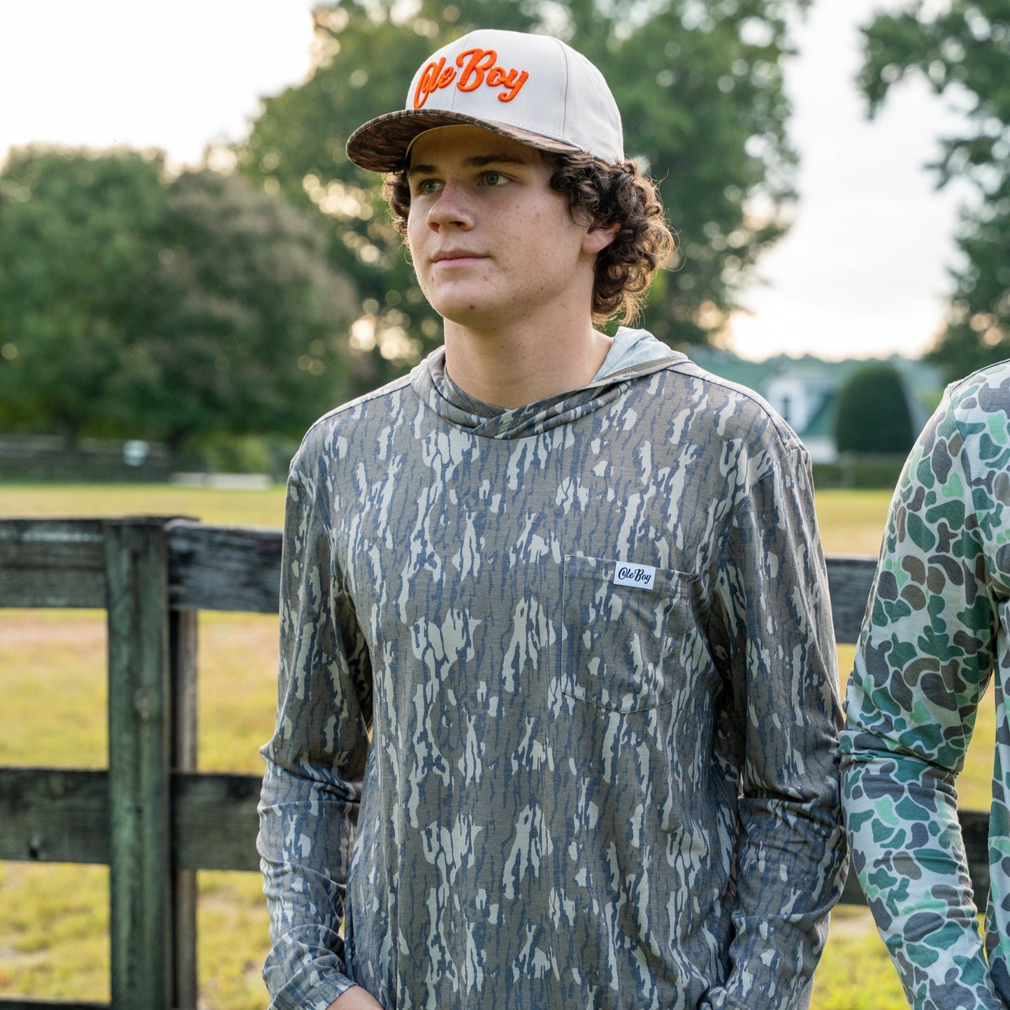 OLE BOY Performance Hooded Tee - Bottomland Camo