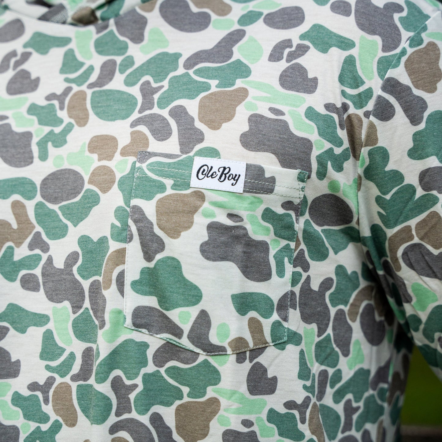 OLE BOY Performance Hooded Tee - Green Camo