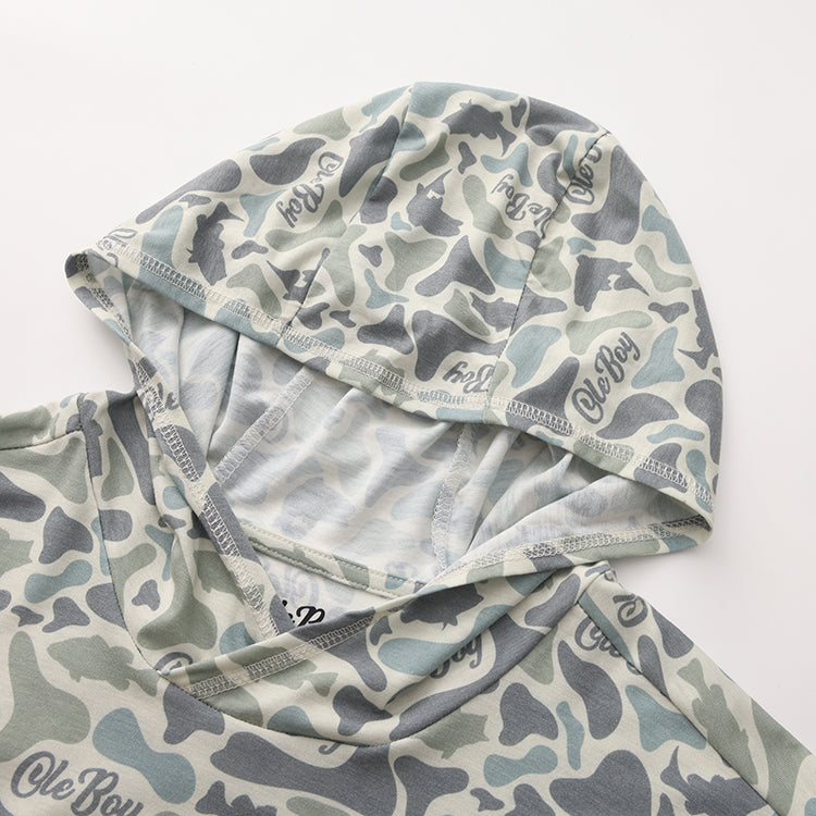 OLE BOY Performance Hooded Tee - Bass Camo