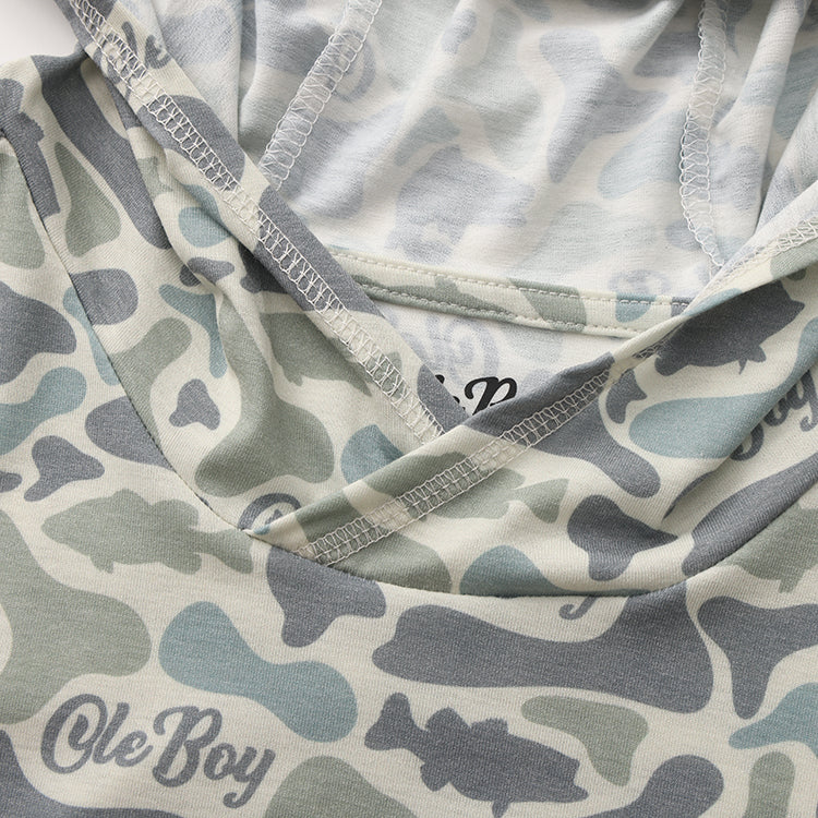 OLE BOY Performance Hooded Tee - Bass Camo