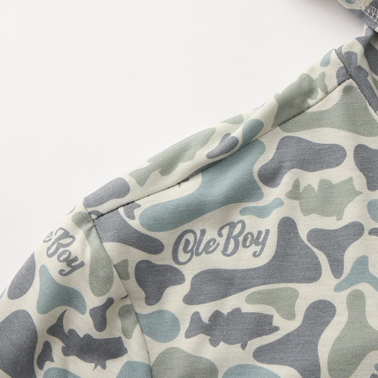 OLE BOY Performance Hooded Tee - Bass Camo