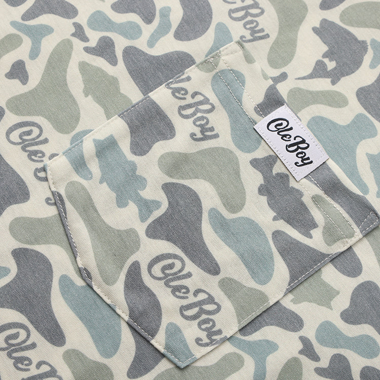 OLE BOY Performance Hooded Tee - Bass Camo