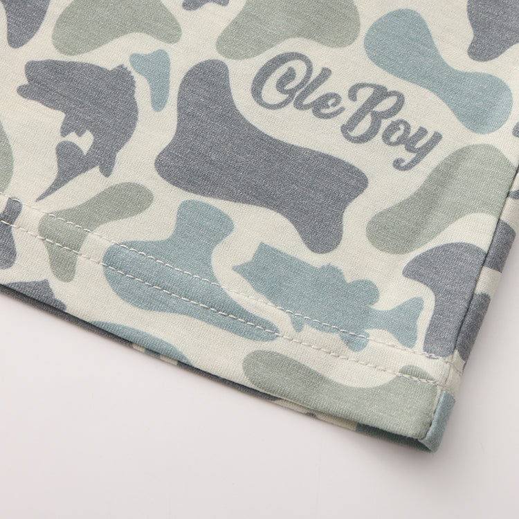 OLE BOY Performance Hooded Tee - Bass Camo