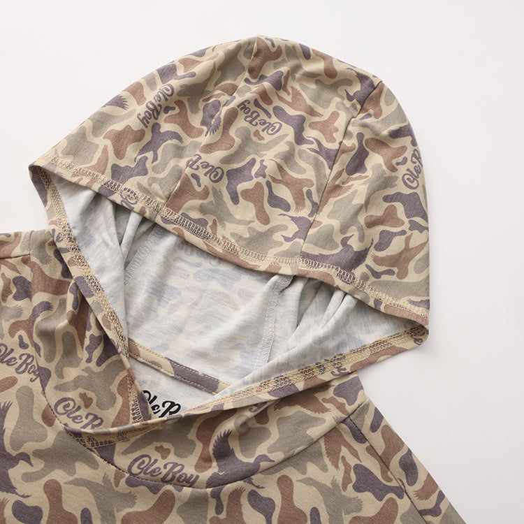 OLE BOY Performance Hooded Tee - Duck Camo