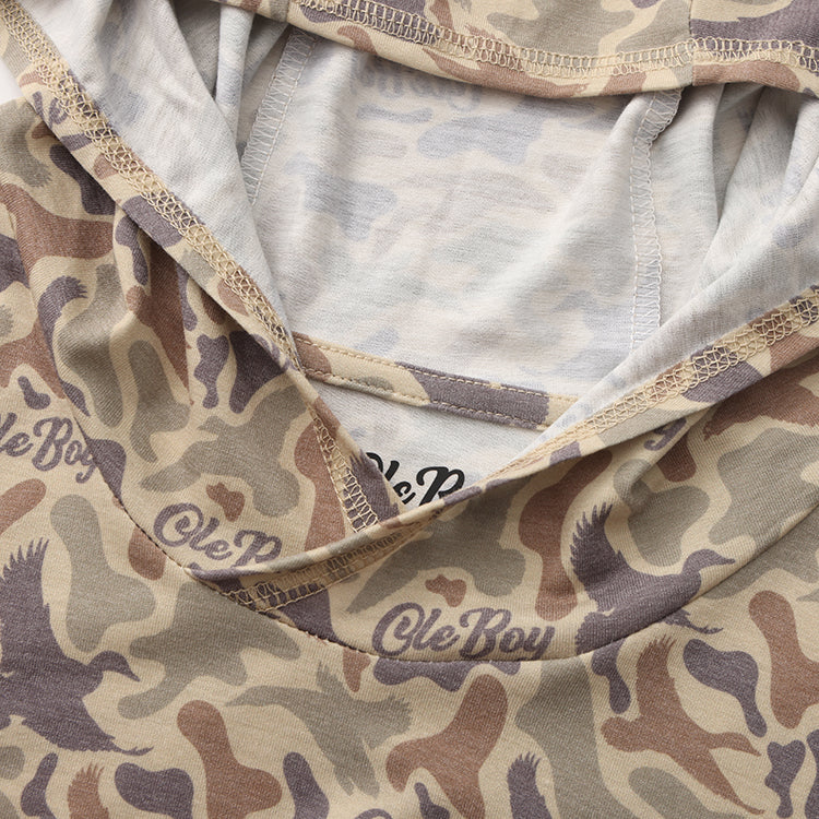 OLE BOY Performance Hooded Tee - Duck Camo