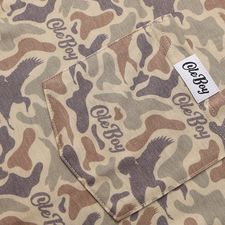 OLE BOY Performance Hooded Tee - Duck Camo
