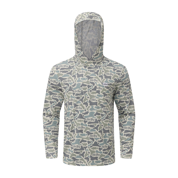 OLE BOY Performance Hooded Tee - Bass Camo