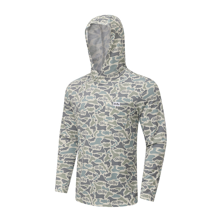 OLE BOY Performance Hooded Tee - Bass Camo