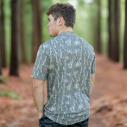 OLE BOY Bottomland Camo Performance Short Sleeve Logo Tee