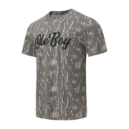 OLE BOY Bottomland Camo Performance Short Sleeve Logo Tee