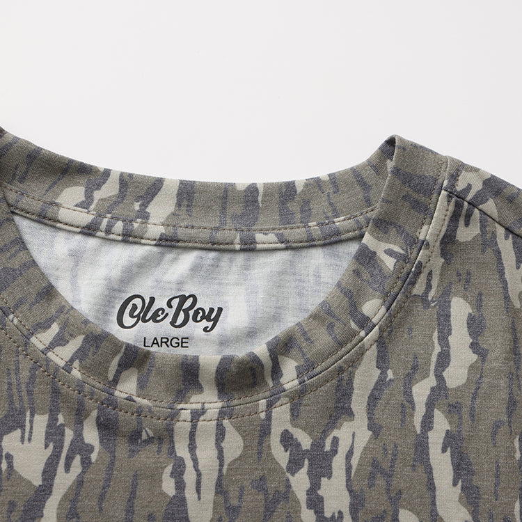 OLE BOY Bottomland Camo Performance Short Sleeve Logo Tee