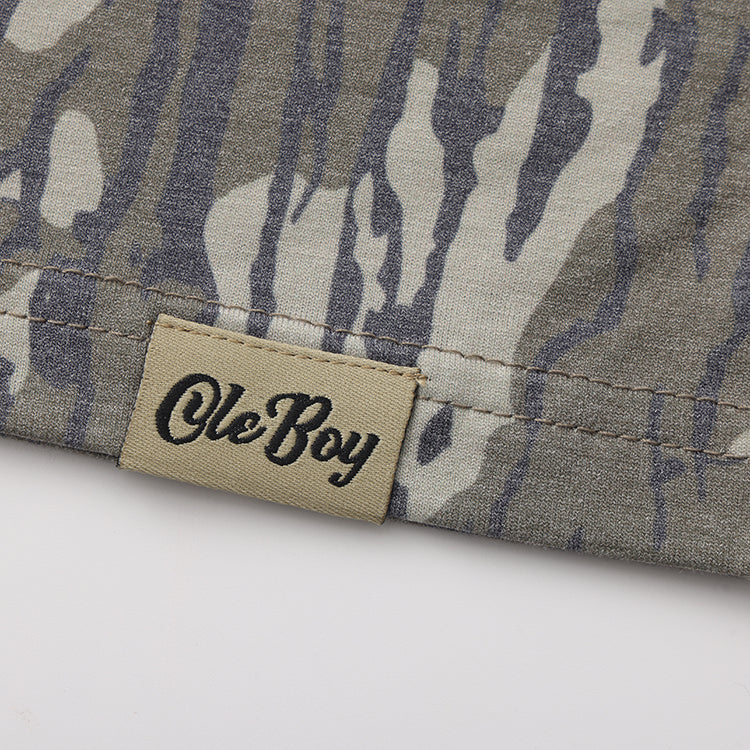 OLE BOY Bottomland Camo Performance Short Sleeve Logo Tee