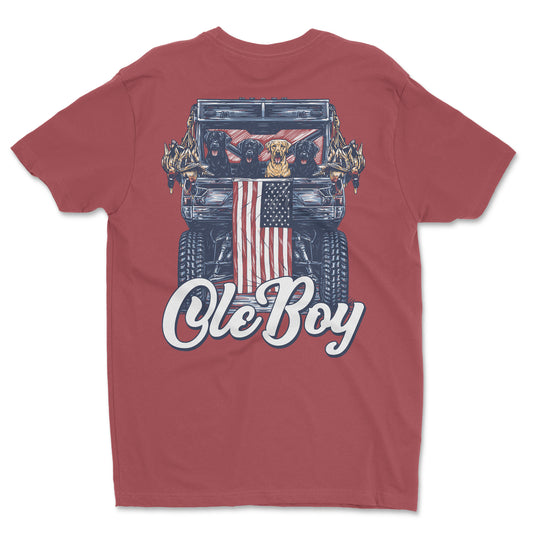 OLE BOY Patriotic Mud Crew T-Shirt