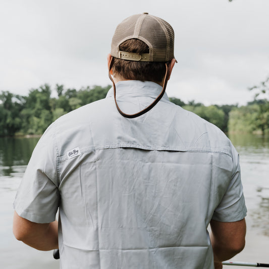 OLE BOY Performance Button Up Fishing Shirt - Grey