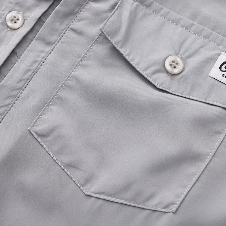 OLE BOY Performance Button Up Fishing Shirt - Grey