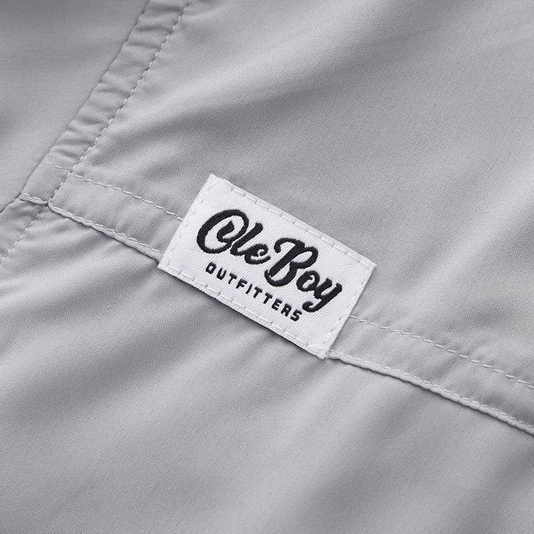 OLE BOY Performance Button Up Fishing Shirt - Grey