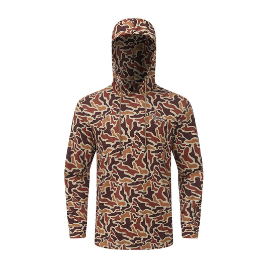 OLE BOY Performance Drawstring Hoodie - Brown Camo
