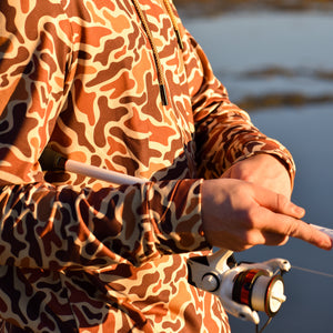 OLE BOY Performance Drawstring Hoodie - Brown Camo