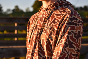 OLE BOY Performance Drawstring Hoodie - Brown Camo
