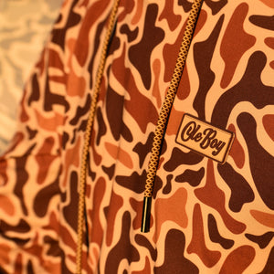 OLE BOY Performance Drawstring Hoodie - Brown Camo