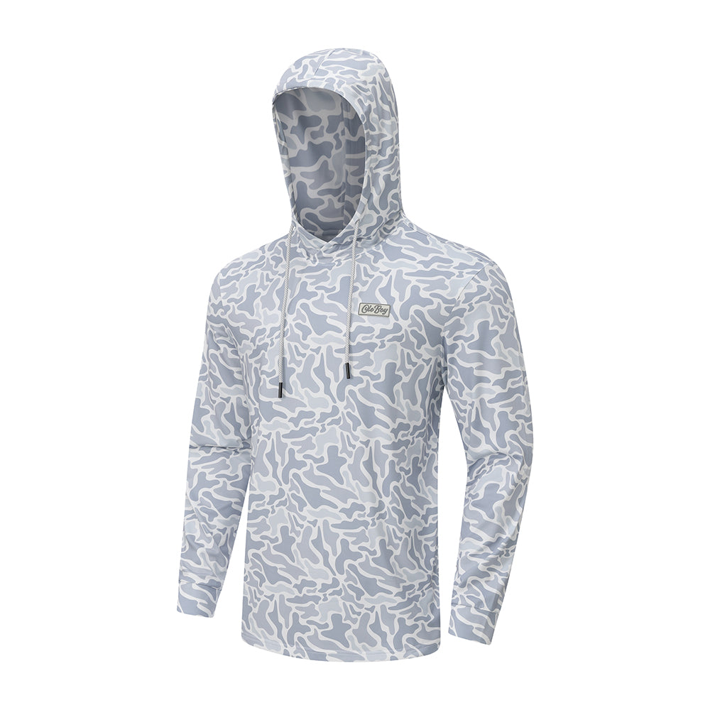 OLE BOY Performance Drawstring Hoodie - Grey Camo