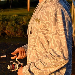 OLE BOY Performance Drawstring Hoodie - Grey Camo