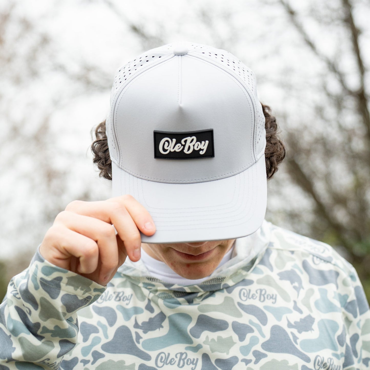 OLE BOY Performance Grey Rubber Patch Hat