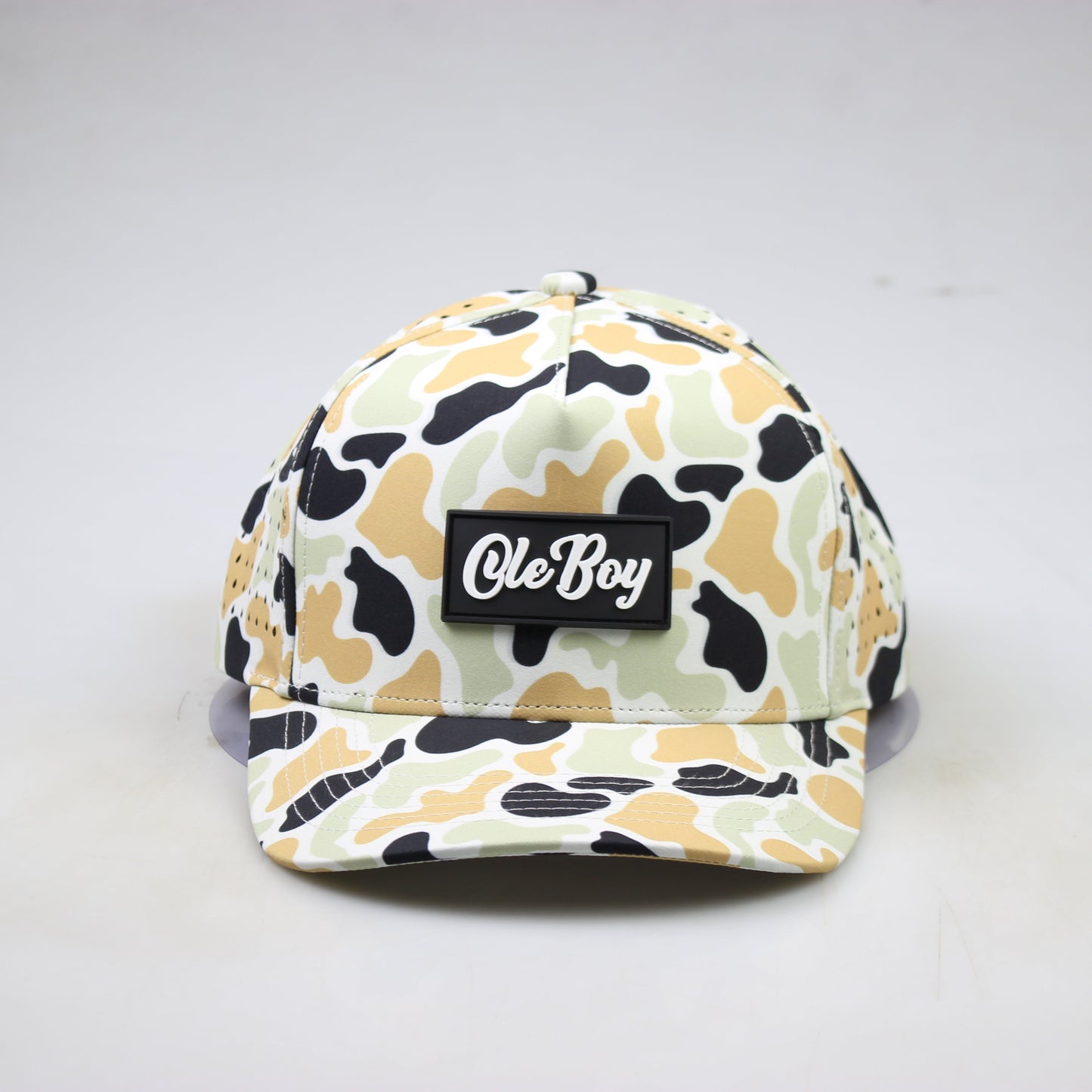 OLE BOY Performance Orange/Black Duck Camo Rubber Patch Hat