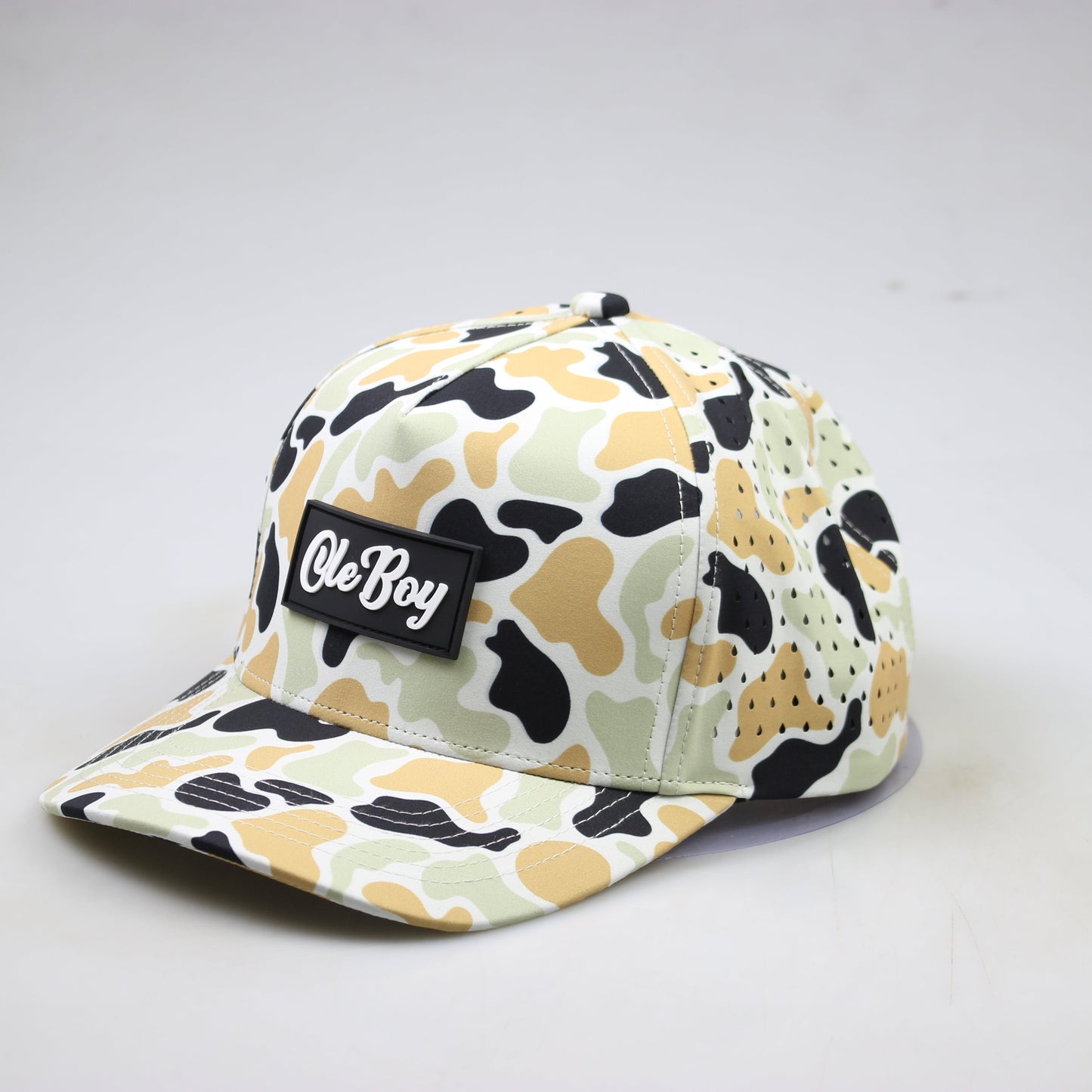 OLE BOY Performance Orange/Black Duck Camo Rubber Patch Hat