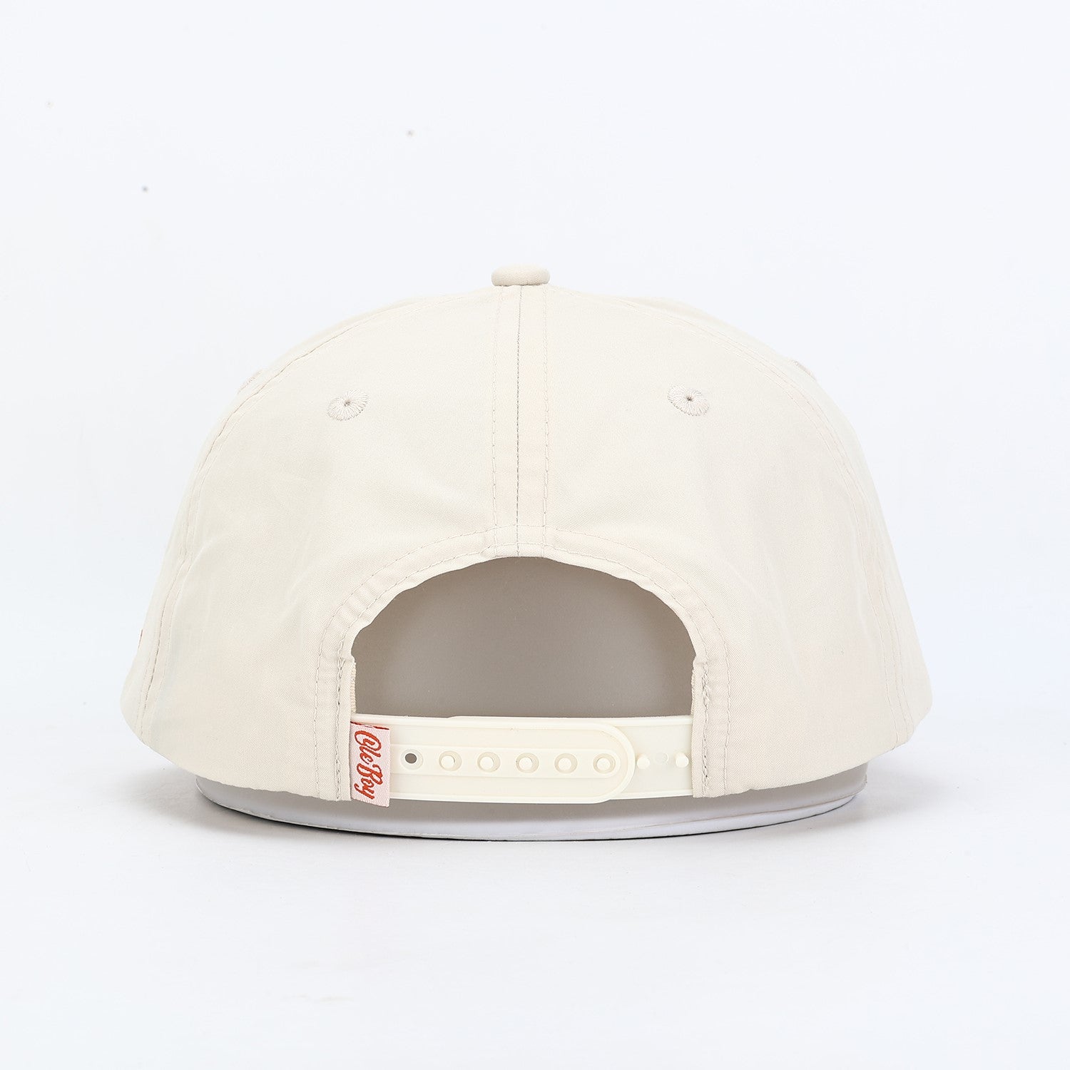 White cap with gray brim on a white background