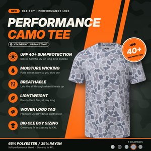 OLE BOY Camo Performance Short Sleeve Tee -  Urban Stone