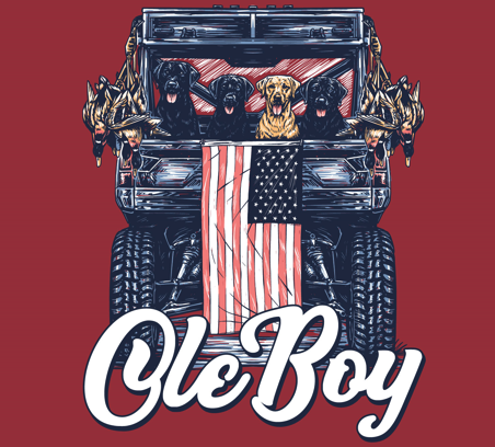 OLE BOY Patriotic Mud Crew T-Shirt