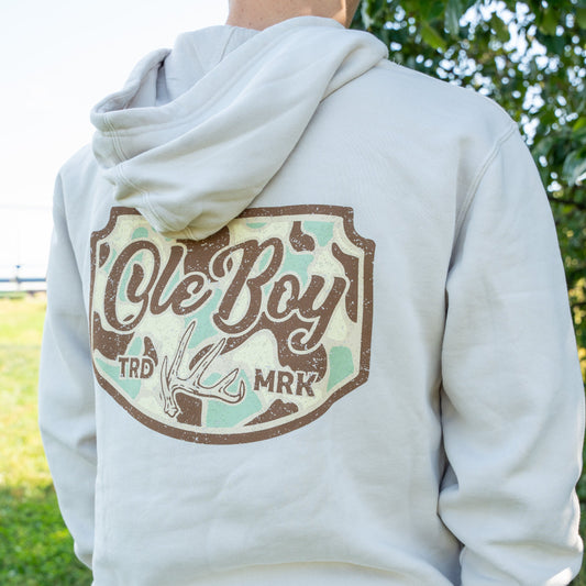 OLE BOY Deer Antler Camo Patch Hoodie