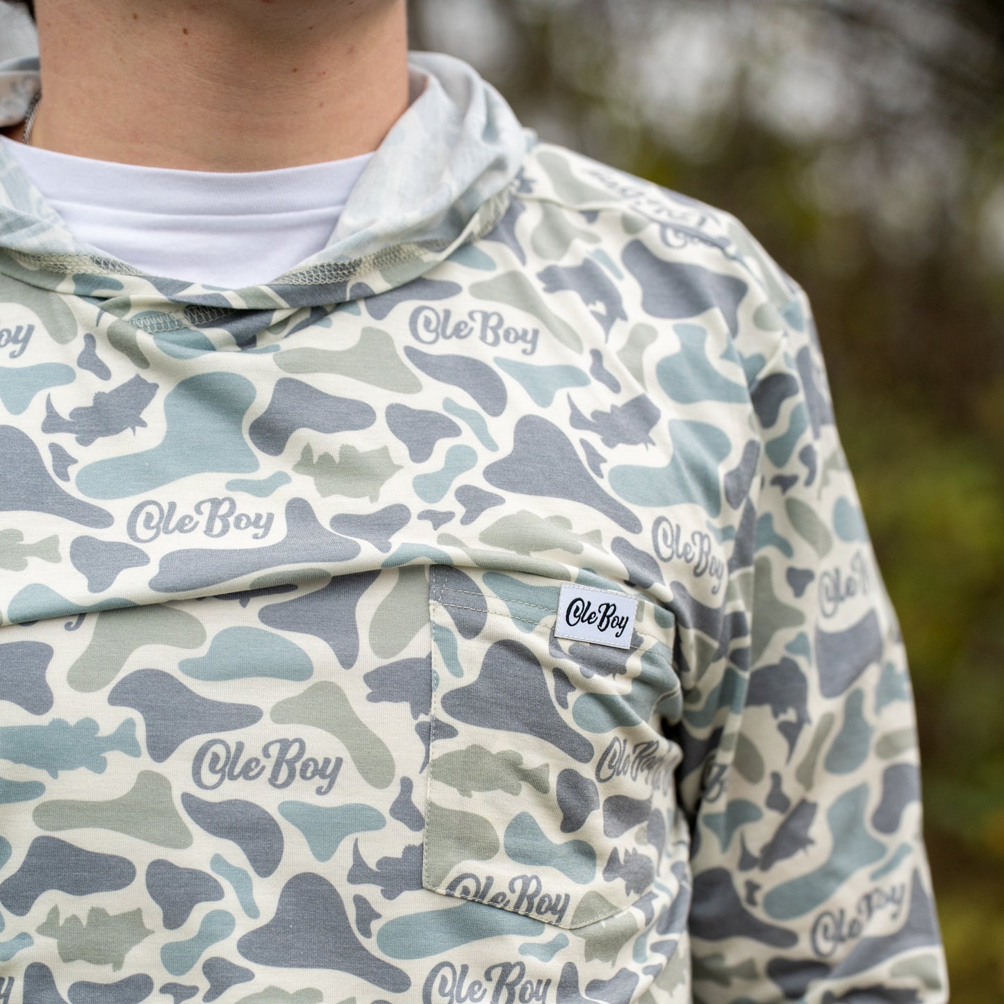 OLE BOY Performance Hooded Tee - Bass Camo