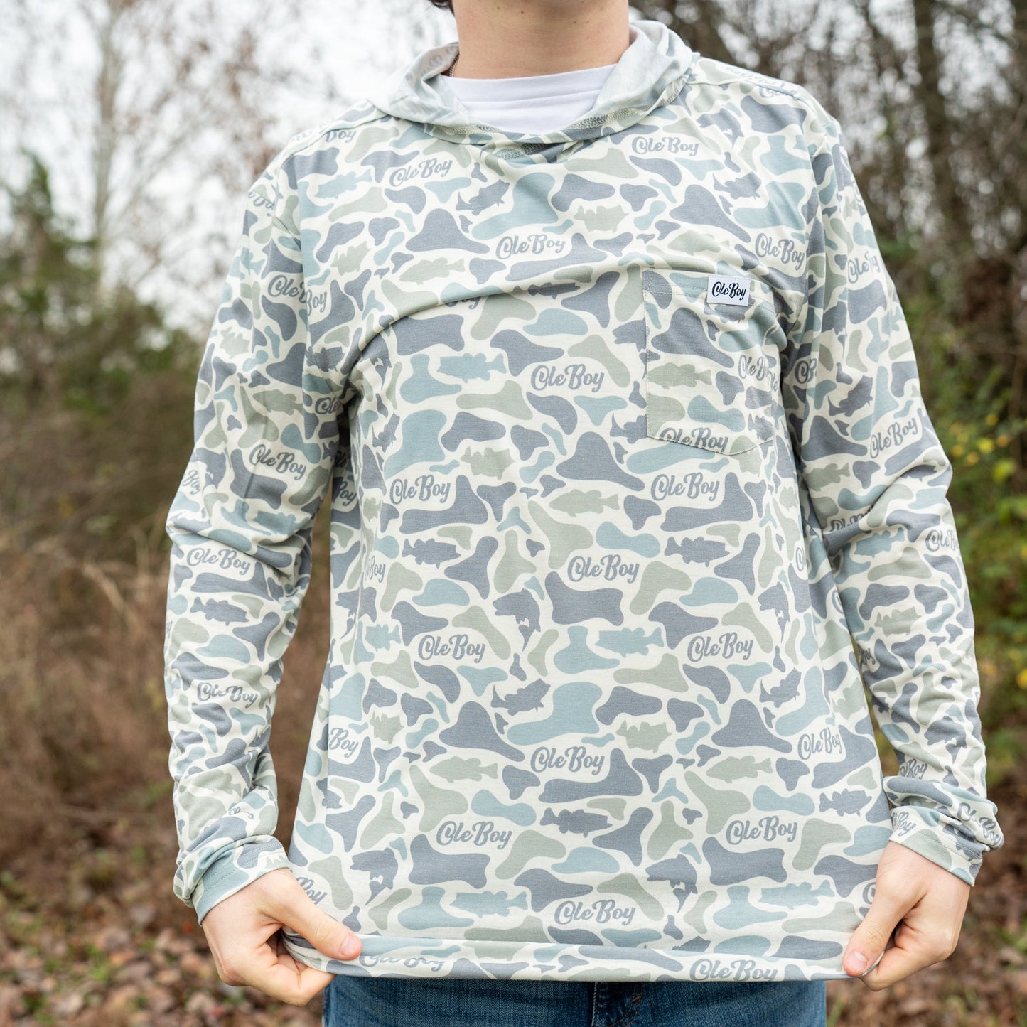 OLE BOY Performance Hooded Tee - Bass Camo