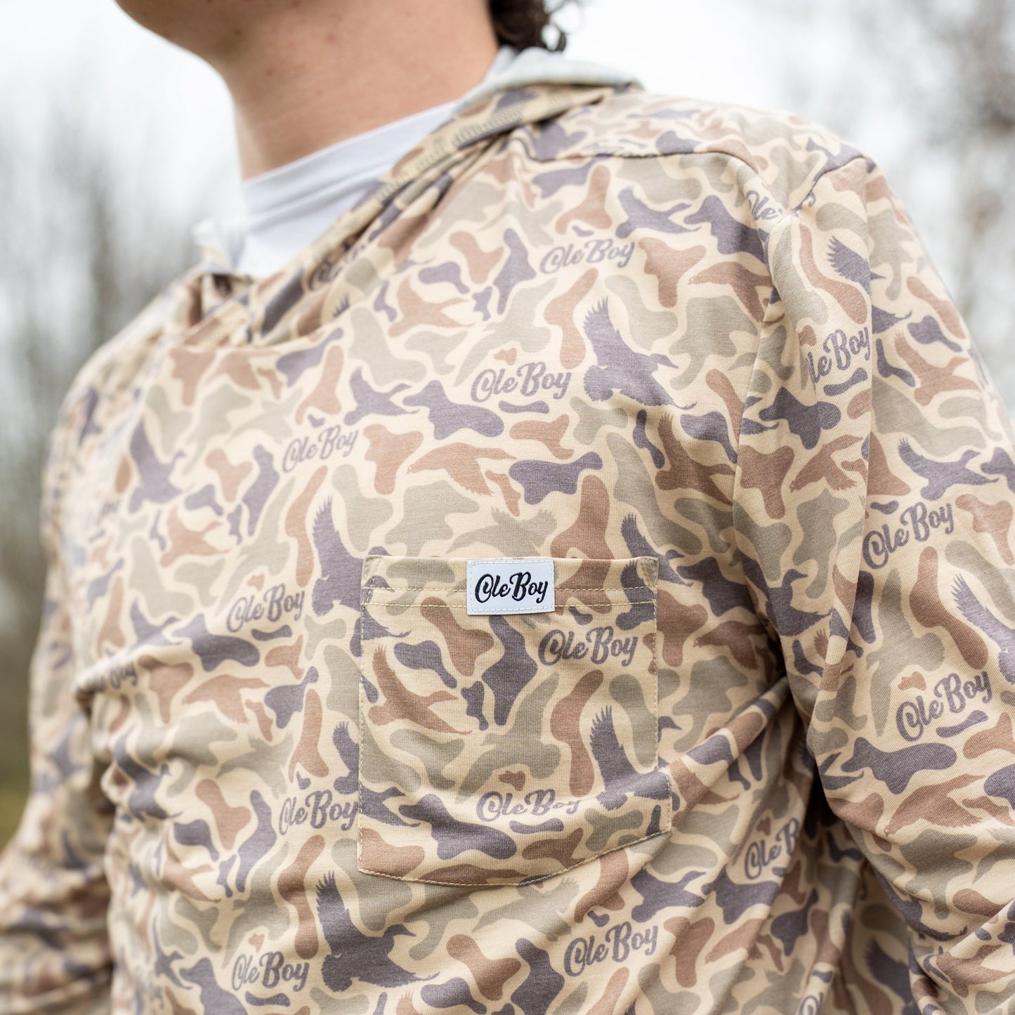 OLE BOY Performance Hooded Tee - Duck Camo