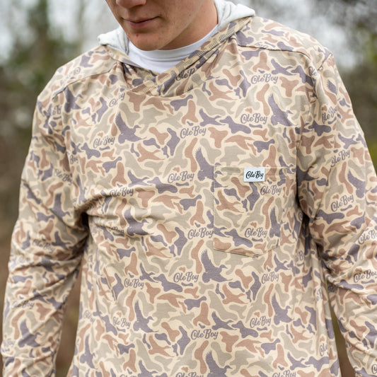 OLE BOY Performance Hooded Tee - Duck Camo