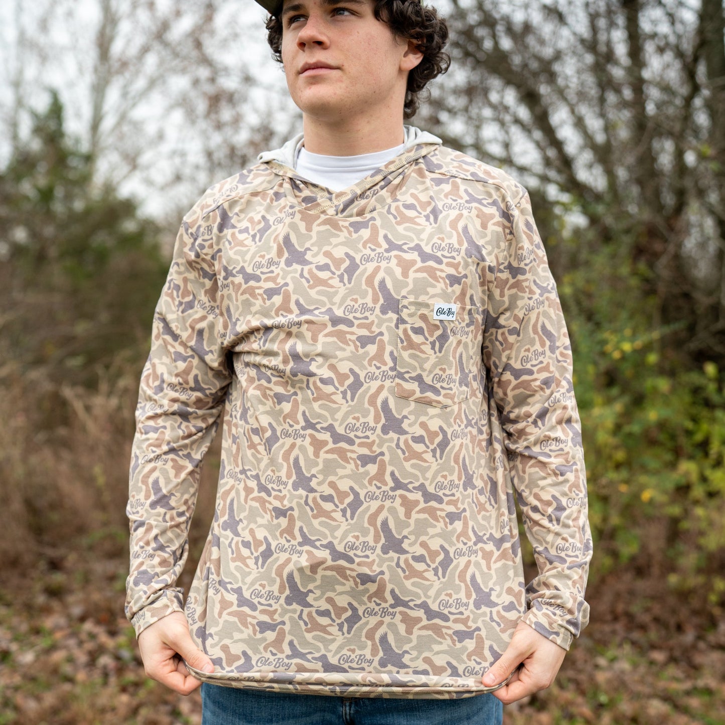 OLE BOY Performance Hooded Tee - Duck Camo