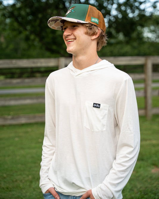 OLE BOY Performance Hooded Tee - White
