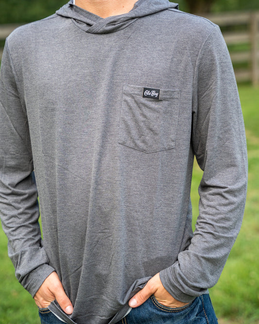 OLE BOY Performance Hooded Tee - Charcoal